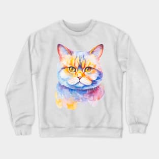 British Shorthair Cat watercolor Crewneck Sweatshirt